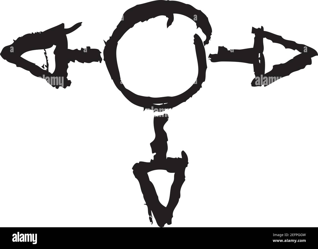 Vektordarstellung eines Pfeildiagramms, das aussieht, als wäre es von Hand gezeichnet worden. Stock Vektor