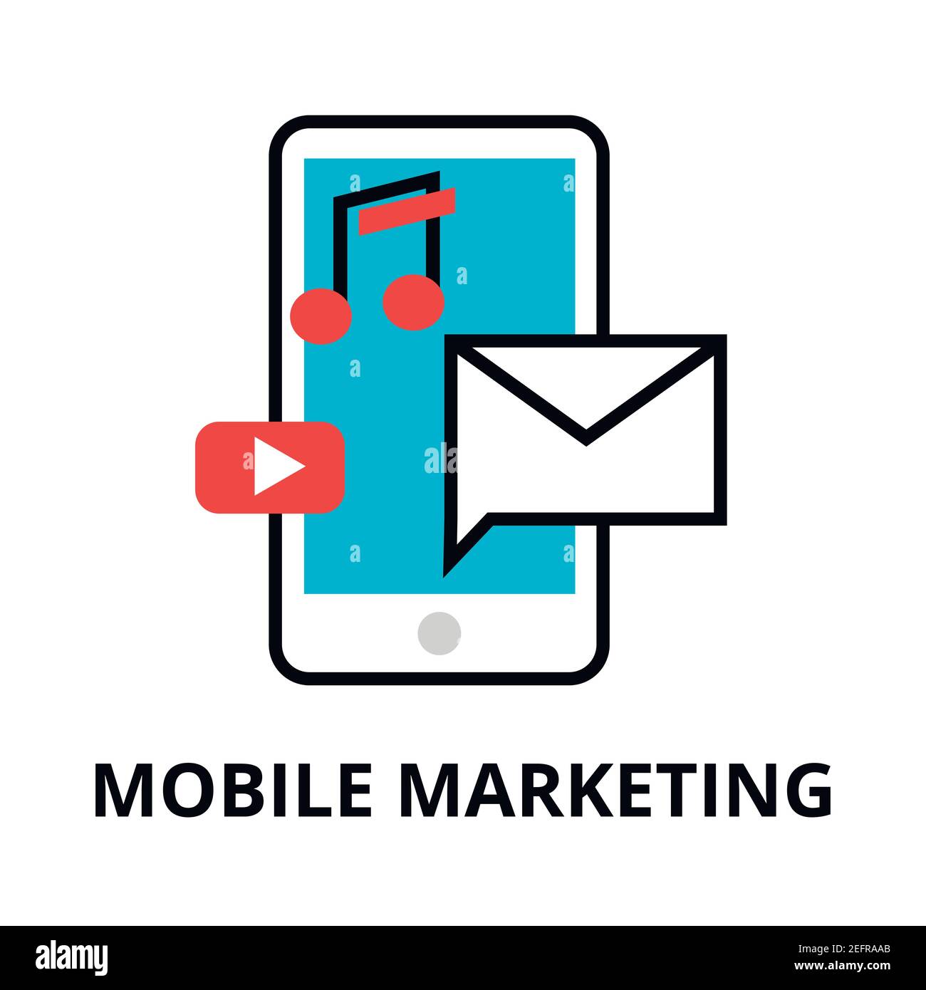Moderne flache dünne Linie Design Vektor Illustration, Konzept des mobilen Marketing, Internet-Marketing-Idee und neue Markttrends Analyse für grafische und Stock Vektor Moderne flache dünne Linie Design Vektor Illustration, Konzept des mobilen Marketing, Internet-Marketing-Idee und neue Markttrends Analyse für grafische und Stock Vektor