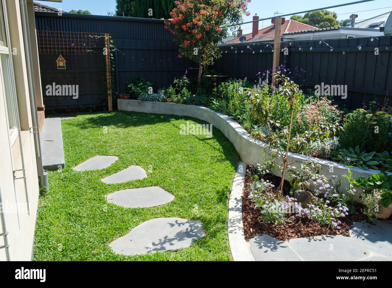 Ein moderner Garten im Garten in Melbourne, Australien Stockfoto