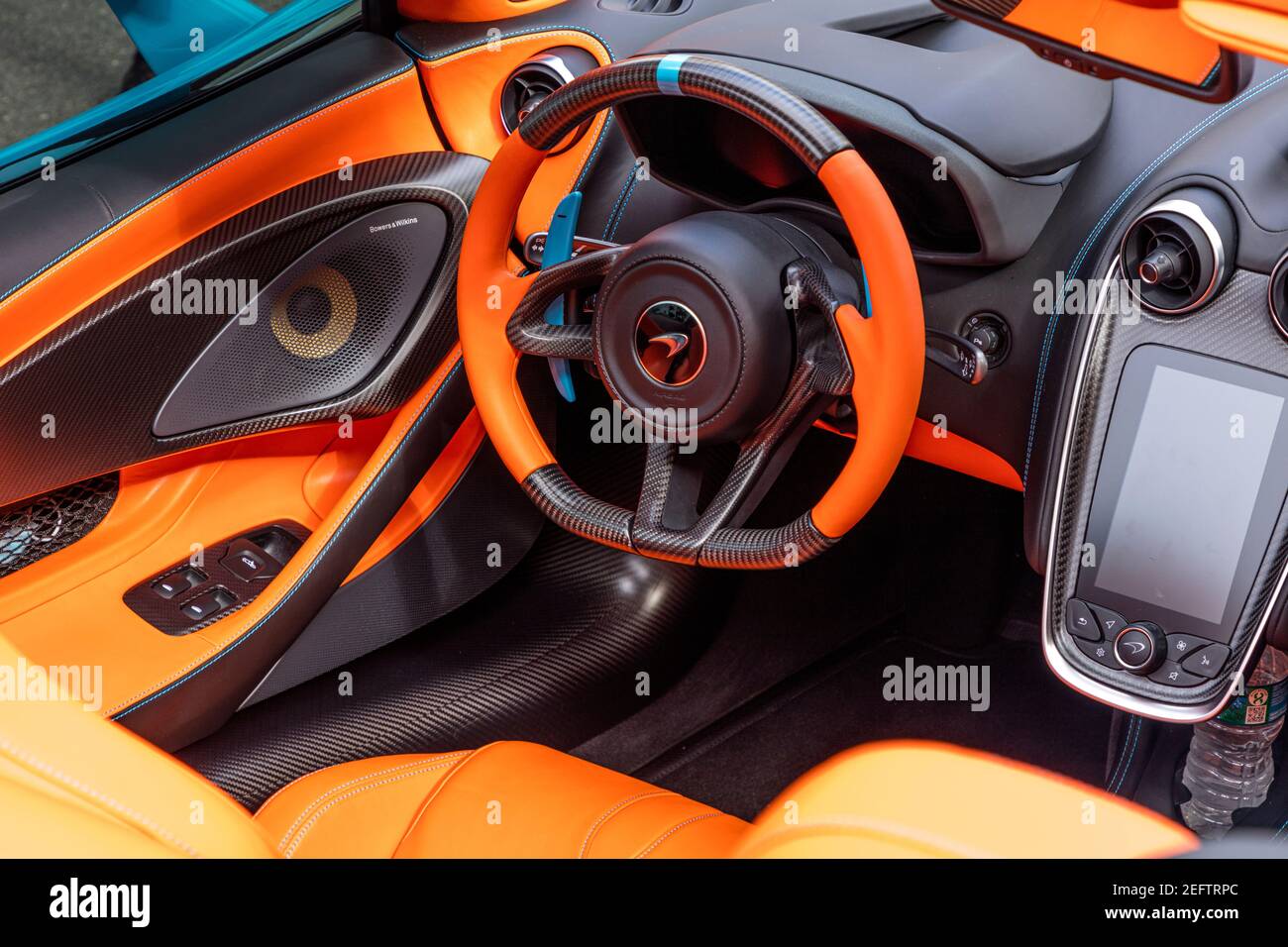 2019 McLaren 600 LT Spider auf der Ausstellung „Cars on Fifth“ in Naples, Florida, USA Stockfoto