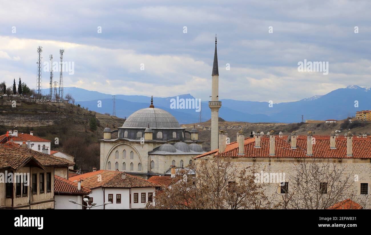 Safranbolu ist eine Stadt in der türkischen Provinz Karabuk. Von der UNESCO für die erhaltenen Beispiele der osmanischen Architektur. Stockfoto