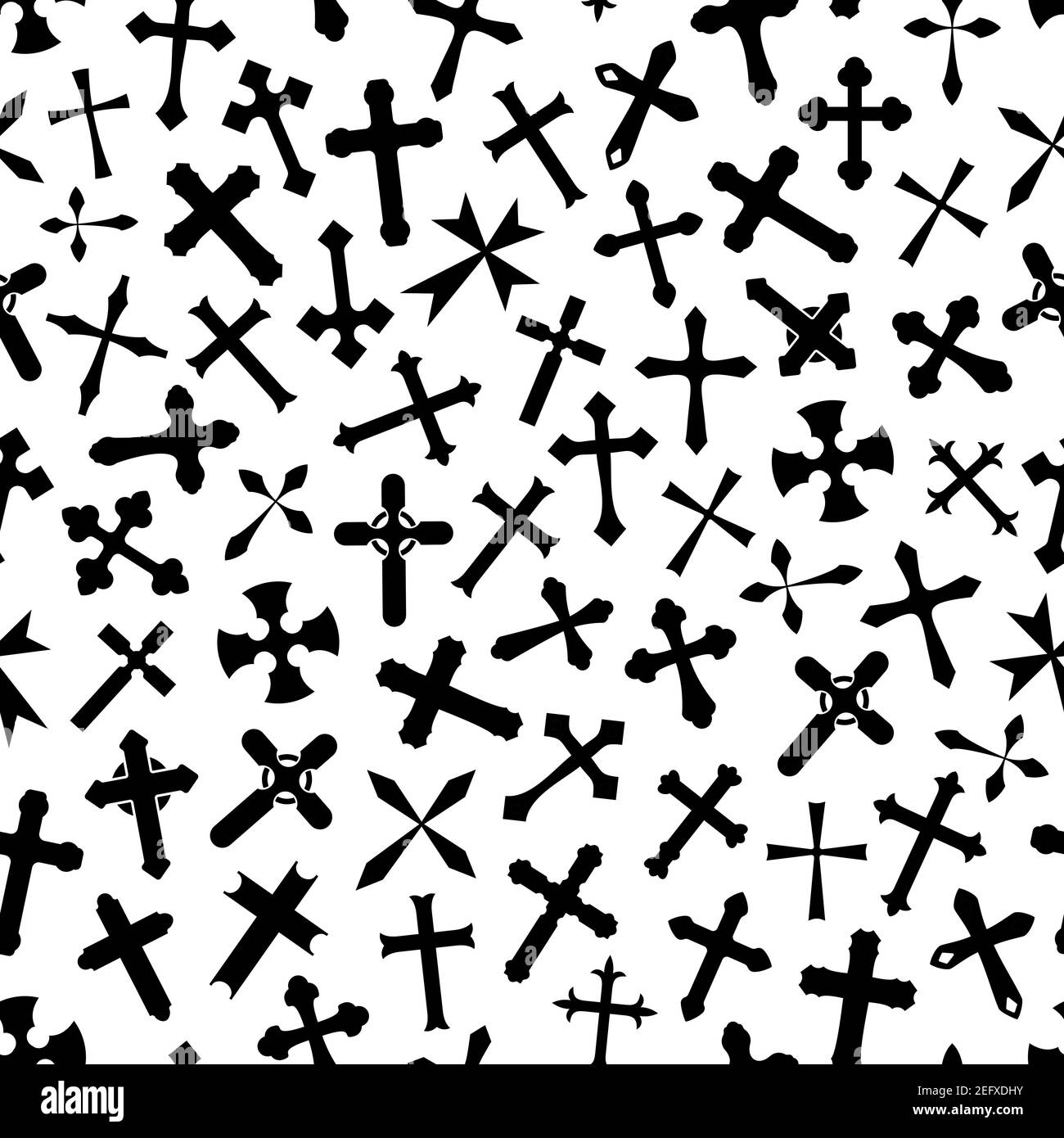 Christian Kreuz oder Kreuz nahtlose Muster Hintergrund der Kreuzigung Symbole für religiöse Ostern Hintergrund Design-Vorlage. Vector Orthodoxe, Catholi Stock Vektor