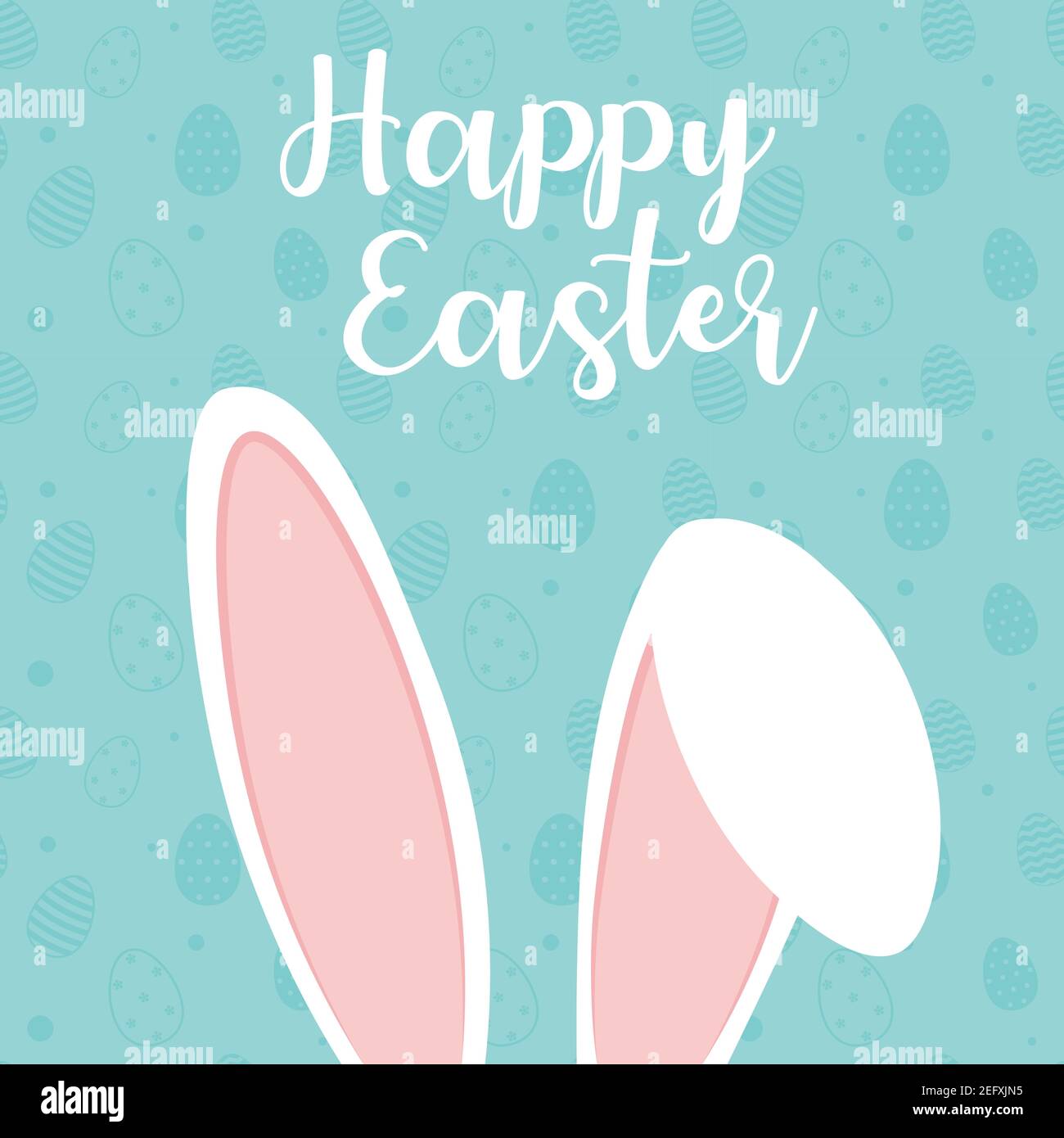 Osterkarte mit Kaninchen Ohren Stock Vektor