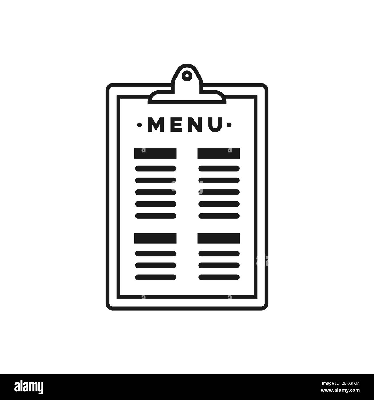 Symbol Zwischenablage. Menü Restaurant. Vektor-Illustration, flaches Design Stock Vektor