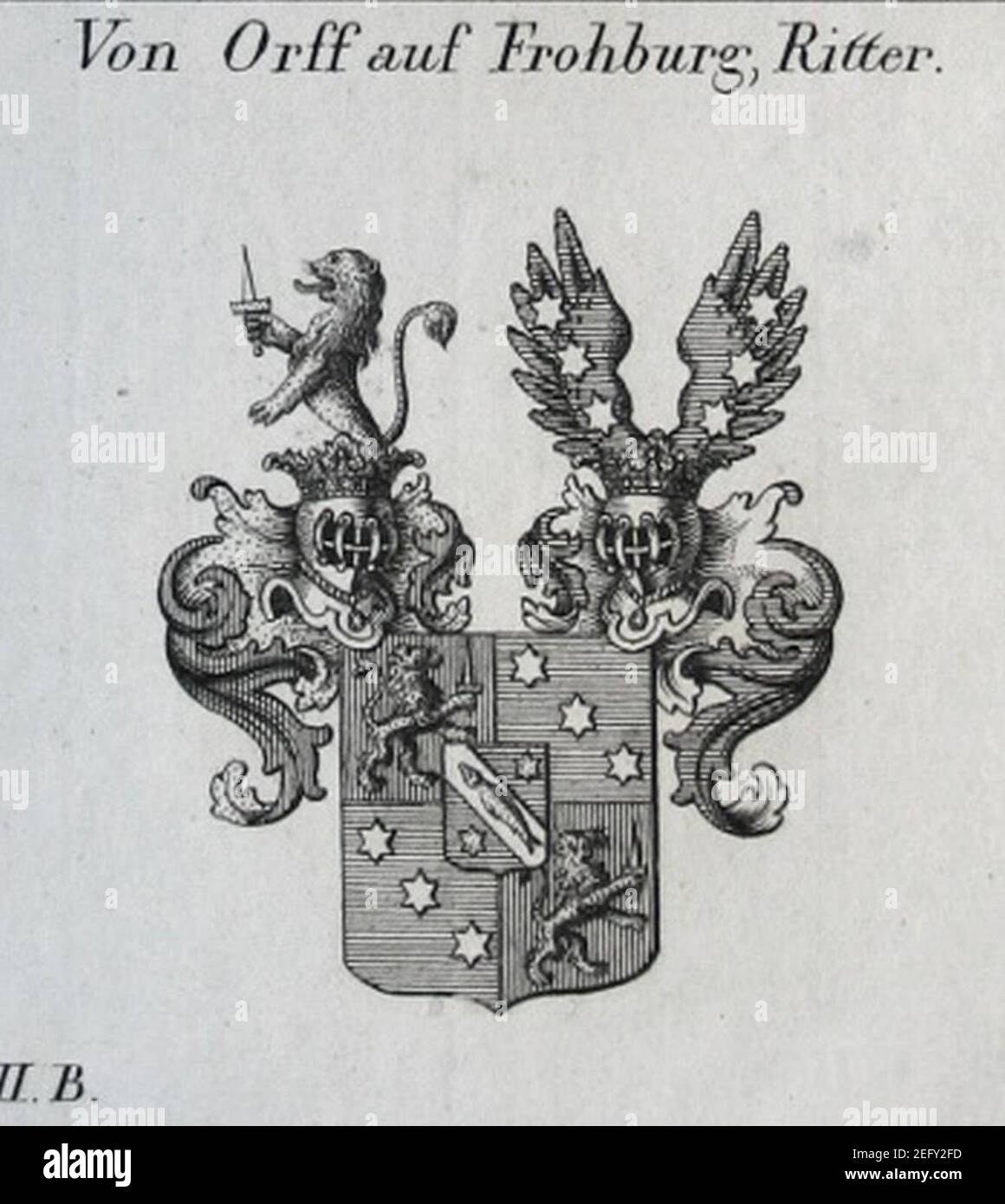 Orff auf Frohburg Wappen 1a. Stockfoto