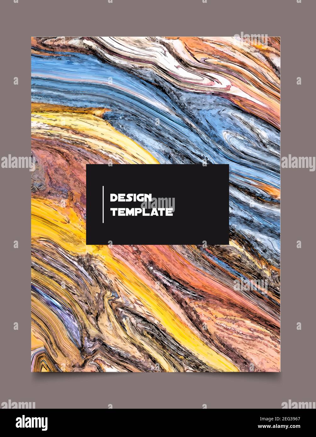 Der Hintergrund ist flüssiger Marmor. Abstrakte bunte handbemalte Design-Vorlage. Vektorgrafik Stock Vektor