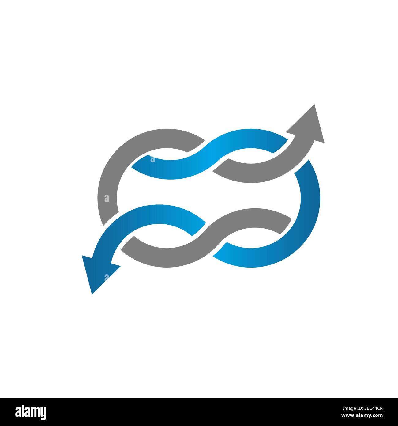 Infinity-Symbol mit Pfeil isoliert auf weißem Hintergrund. Vektorgrafik EPS,8 EPS,10 Stock Vektor