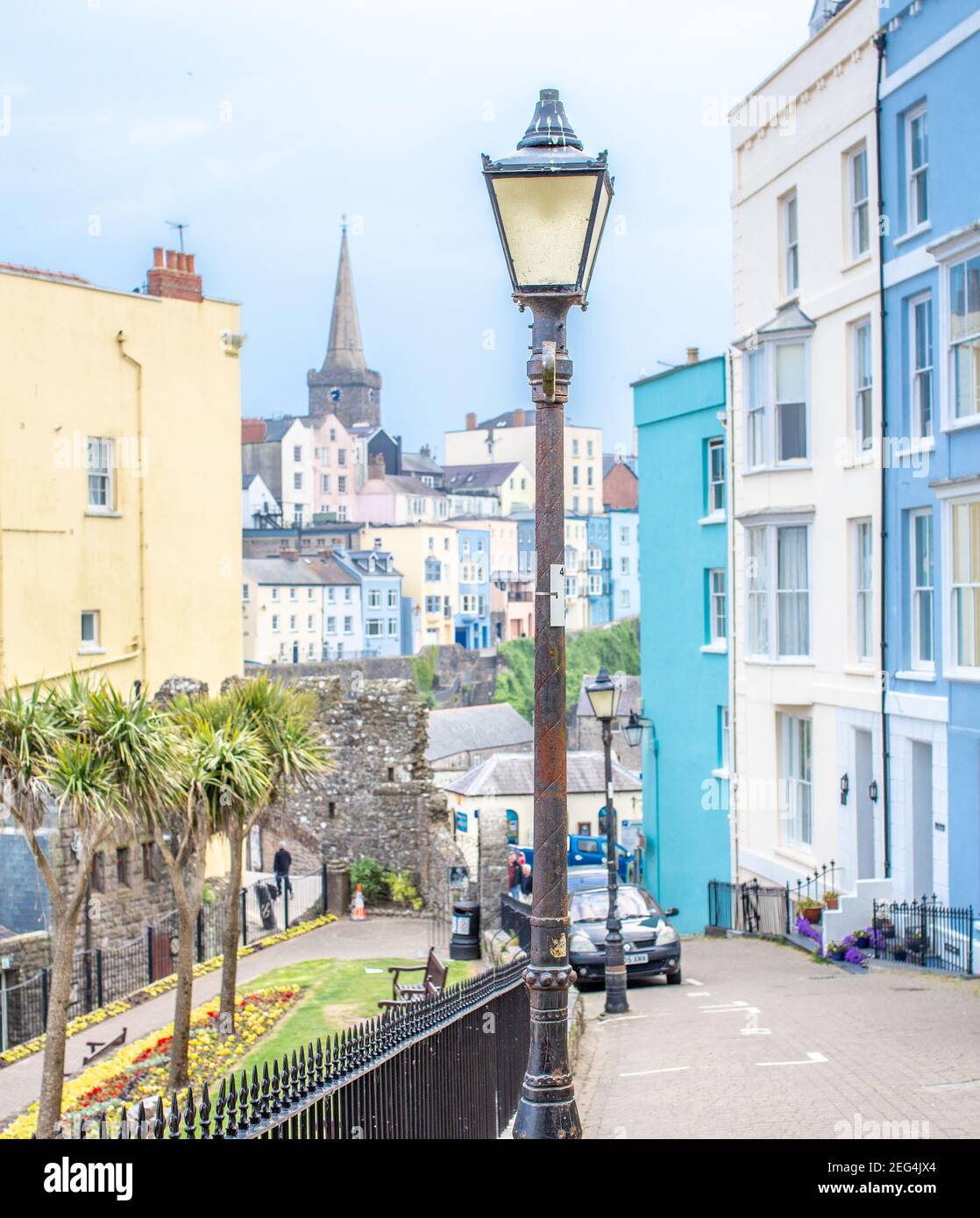 Blick auf Tenby, Pembrokeshire Strand Urlaubsziel Stockfoto