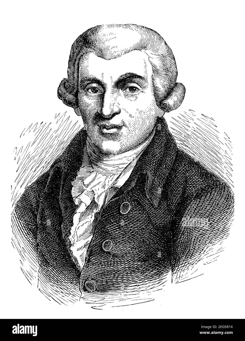Johann Wilhelm Ludwig Gleim, 2. April 1719 - 18. Februar 1803, Dichter, Literaturpatron, Sammler der deutschen Aufklärung und Exponent der Aufklärungskultur der Freundschaft / Johann Wilhelm Ludwig Gleim, 2. 1719. Bis 18. April. Februar 1803, ein Dichter, Literaturmaezen und Sammler der deutschen Aufklaerung und Exponent der Freundschaftskultur der Aufklaerung, Historisch, historisch, digital verbesserte Reproduktion eines Originals aus dem 19th. Jahrhundert / digitale Reproduktion einer Originalvorlage aus dem 19. Jahrhundert, Stockfoto