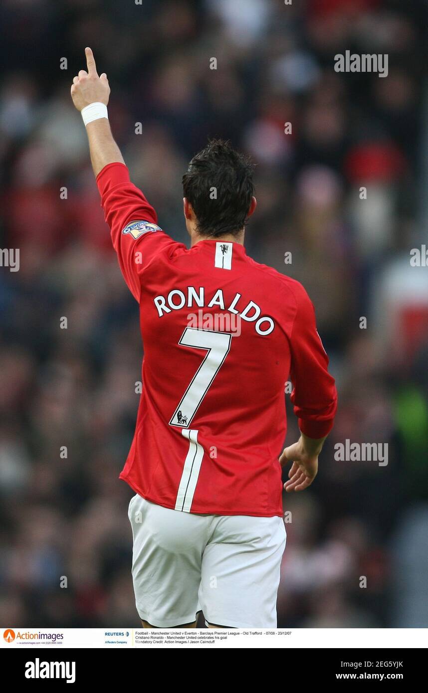 Fussball Manchester United Gegen Everton Barclays Premier League Old Trafford 07 08 23 12 07 Cristiano Ronaldo Manchester United Feiert Sein Tor Kreditaufnahme Action Images Jason Cairnduff Stockfotografie Alamy