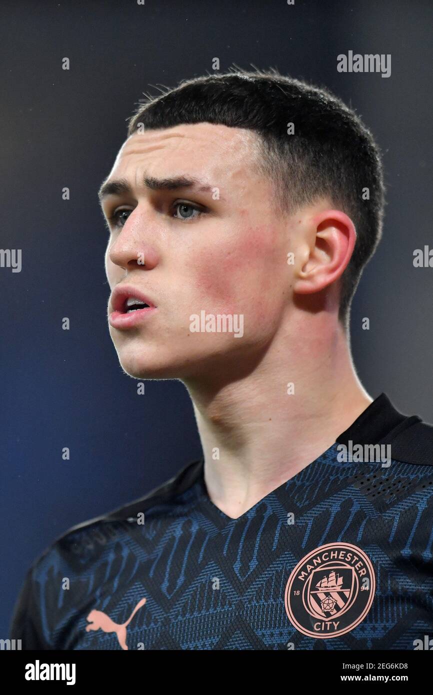 Liverpool, Großbritannien, 17th. Februar 2021. Phil Foden von Manchester City. Kredit: Anthony Devlin/Alamy Live Nachrichten Stockfoto