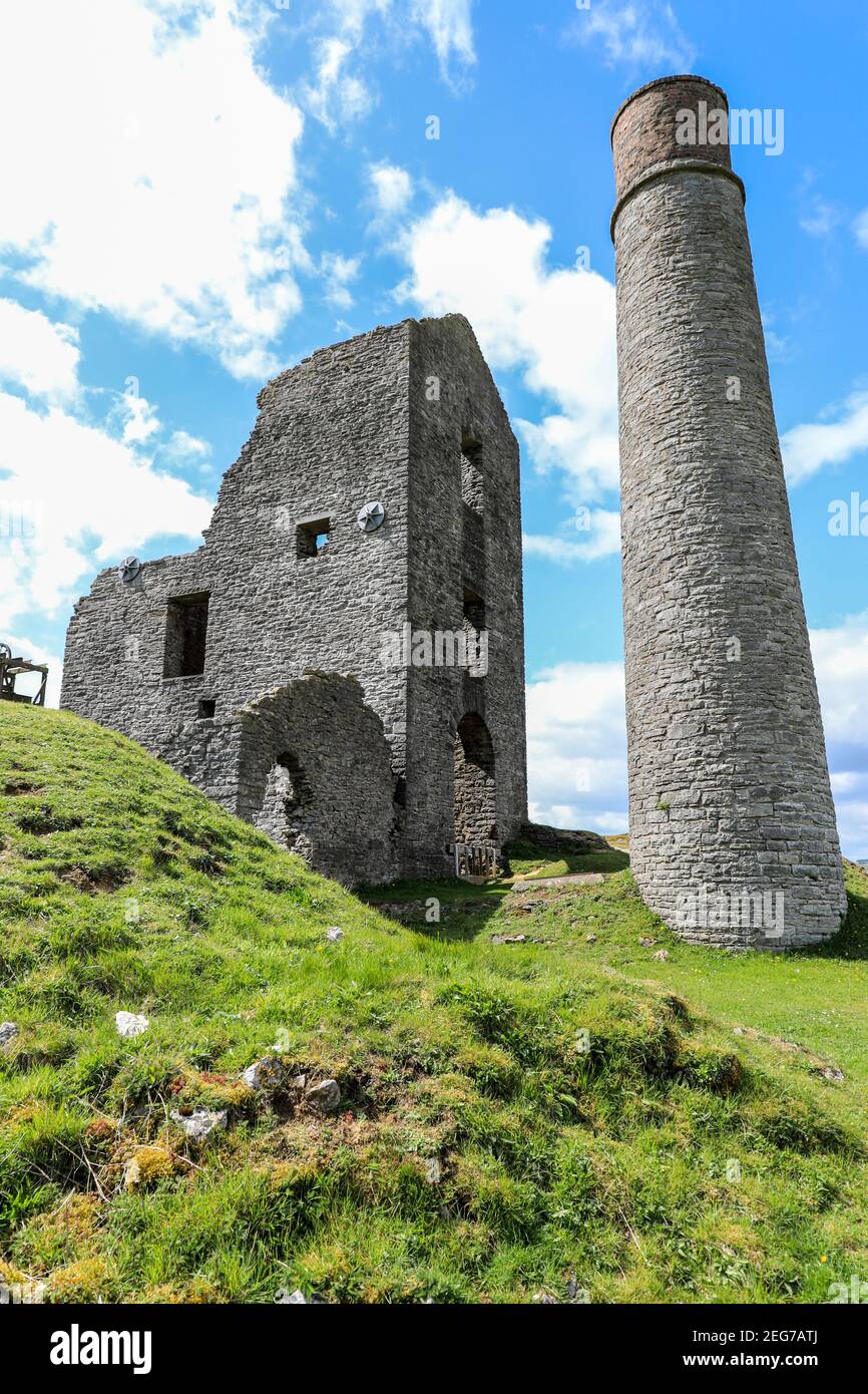 The Engine House at Magpie Mine, a well-erhaltened disused Lead Mine, Sheldon, Derbyshire, England, UK Stockfoto