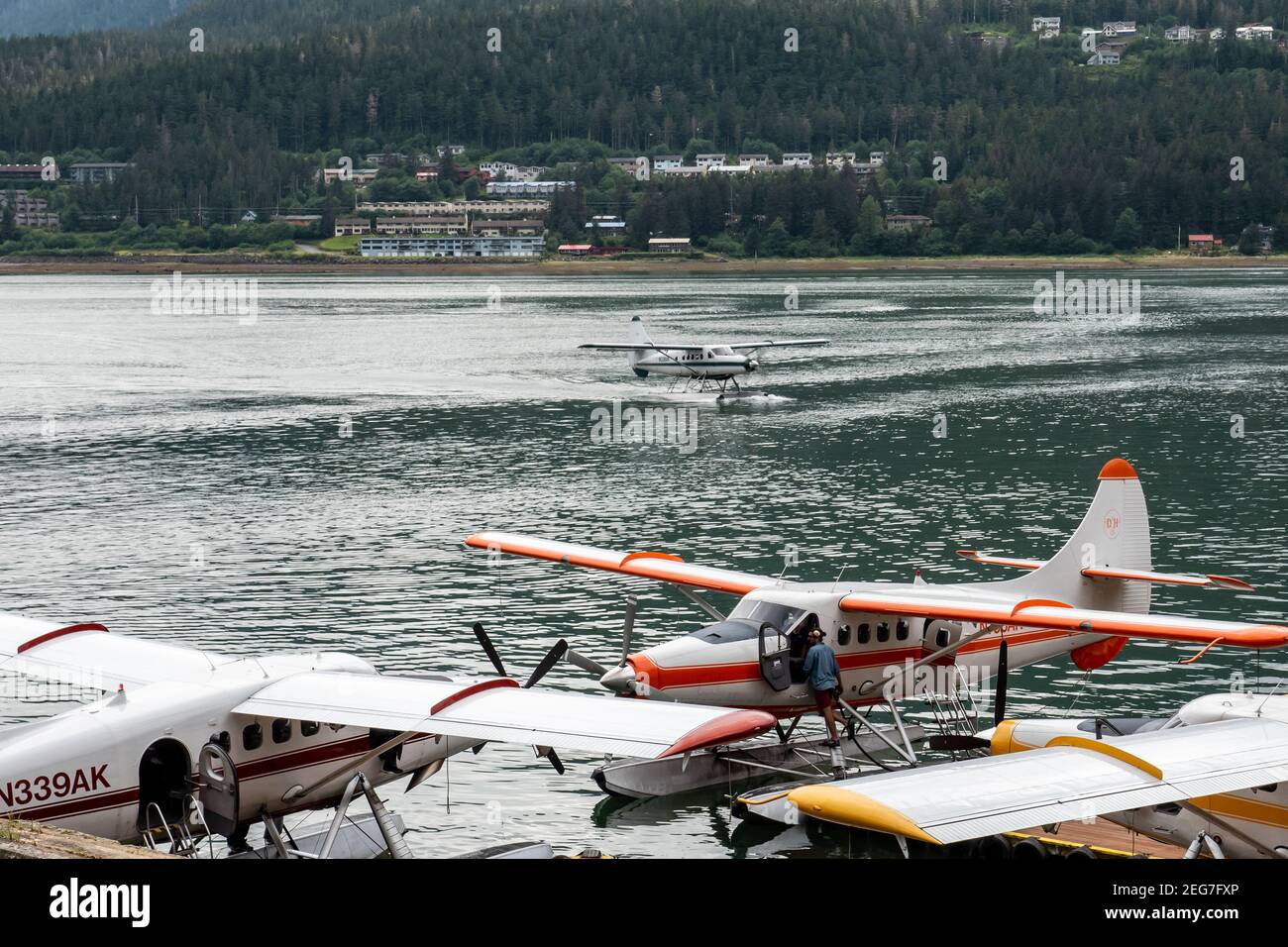 Taku Gletscher Flug entstand in Juneau, Alaska Stockfoto