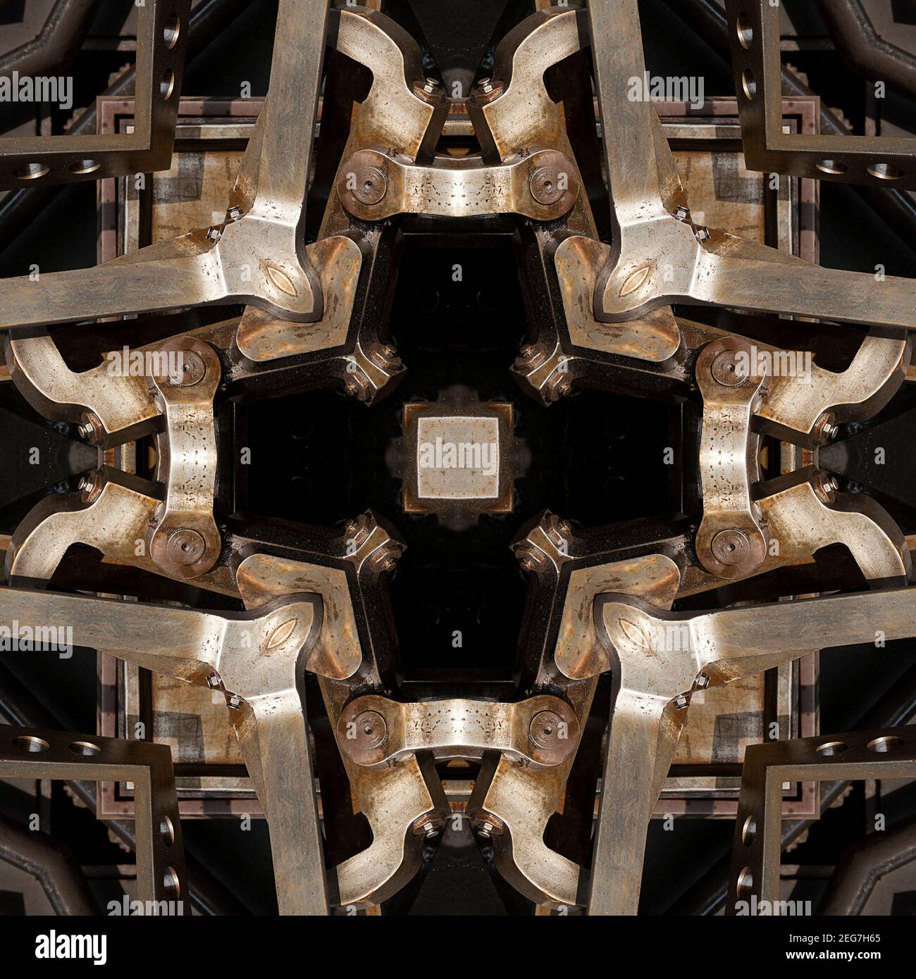 Kaleidoskop von Dampfzug Komponenten Stockfoto