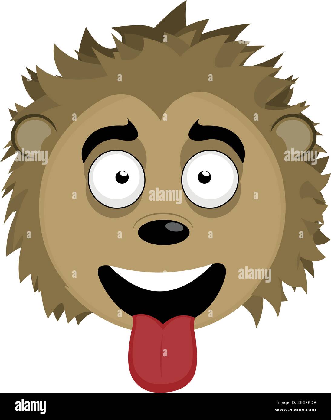 Vector Emoticon Illustration Cartoon eines Stachelschweines´s Kopf mit glücklichen Ausdruck und ragt aus der Zunge Stock Vektor