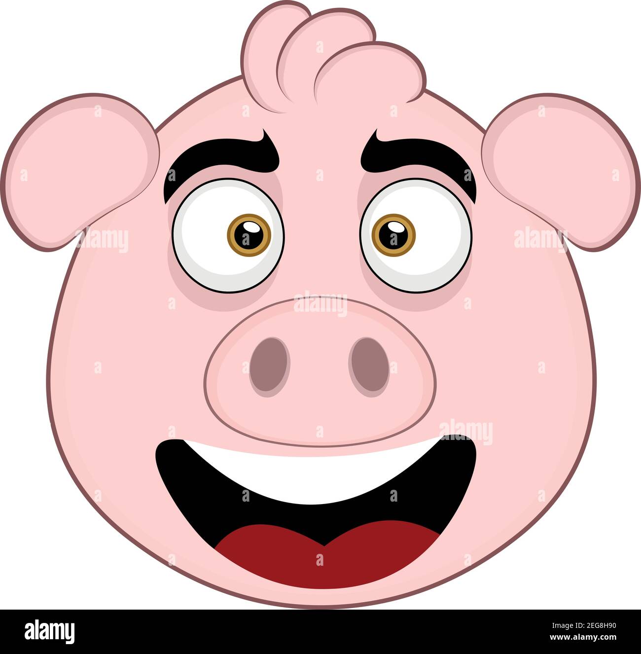Vector Emoticon Illustration Cartoon eines Schweins Kopf mit einem ...
