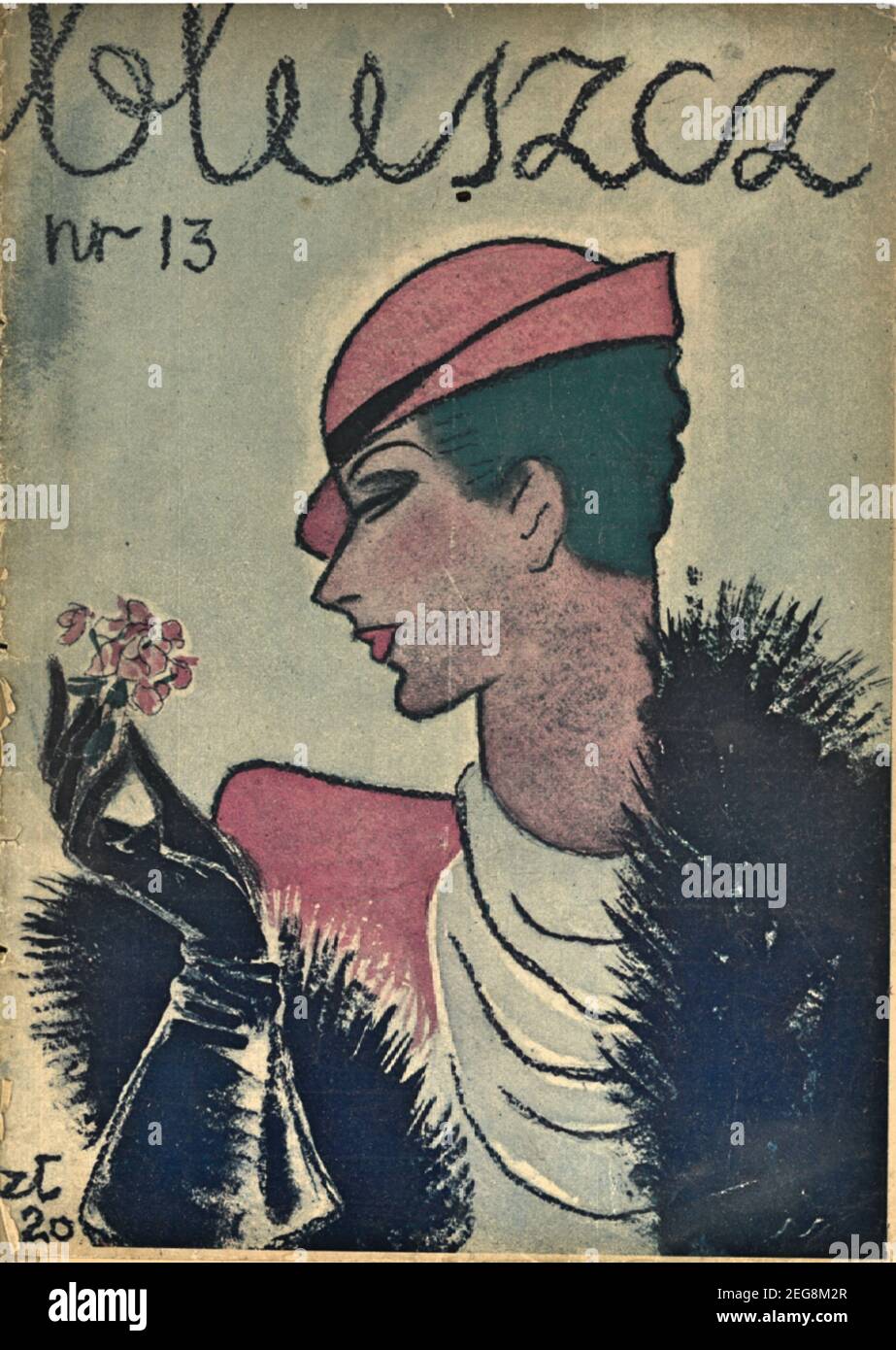 Okładka przedwojennego magazynu dla kobiet Bluszcz 1933, lata 30te, Cover der polnischen Vorkriegszeitschrift für Frauen Bluszcz Art déco-Stil Stockfoto