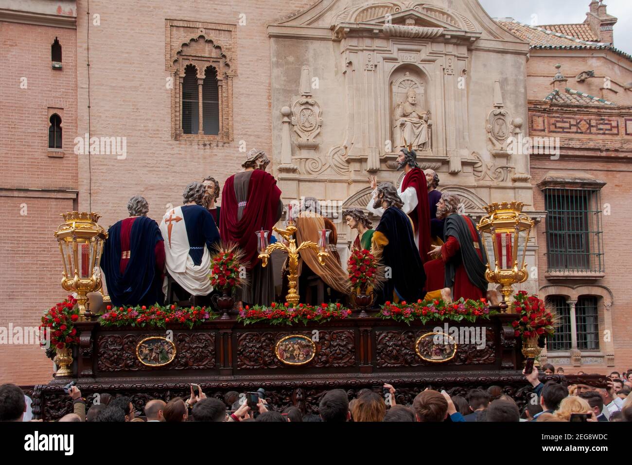 Karwoche von Sevilla, Bruderschaft des Heiligen Abendmahls Stockfoto