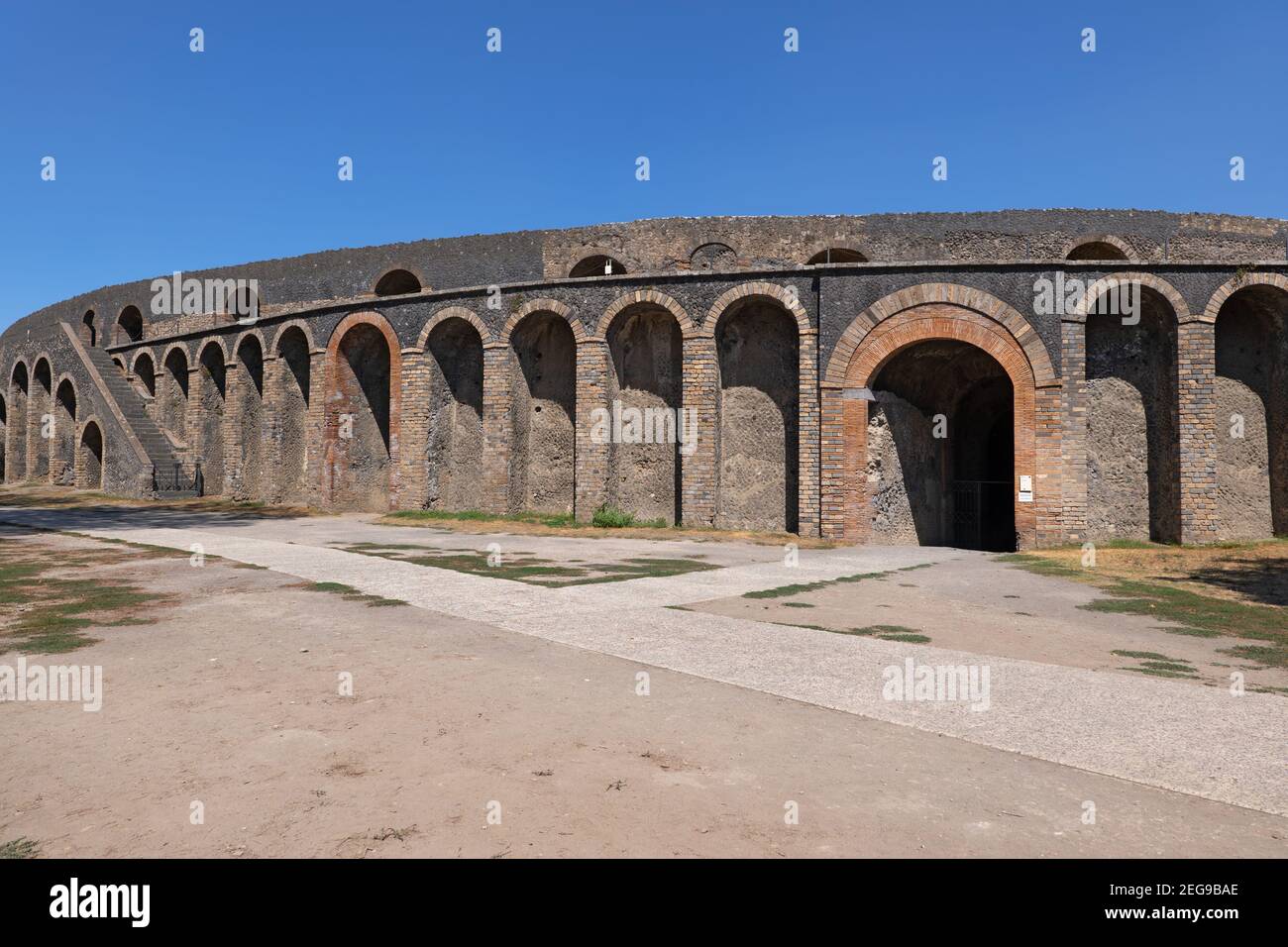 Amphitheater von Pompeji außen von 70 v. Chr. in Pompei, Italien Stockfoto