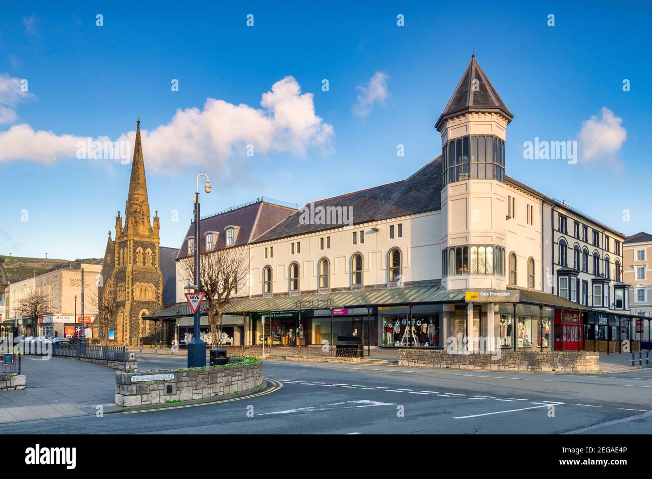 22. November 2020: Llandudno, Conwy, Wales, UK - Llandudno Stadtzentrum an einem hellen Herbstmorgen. Stockfoto