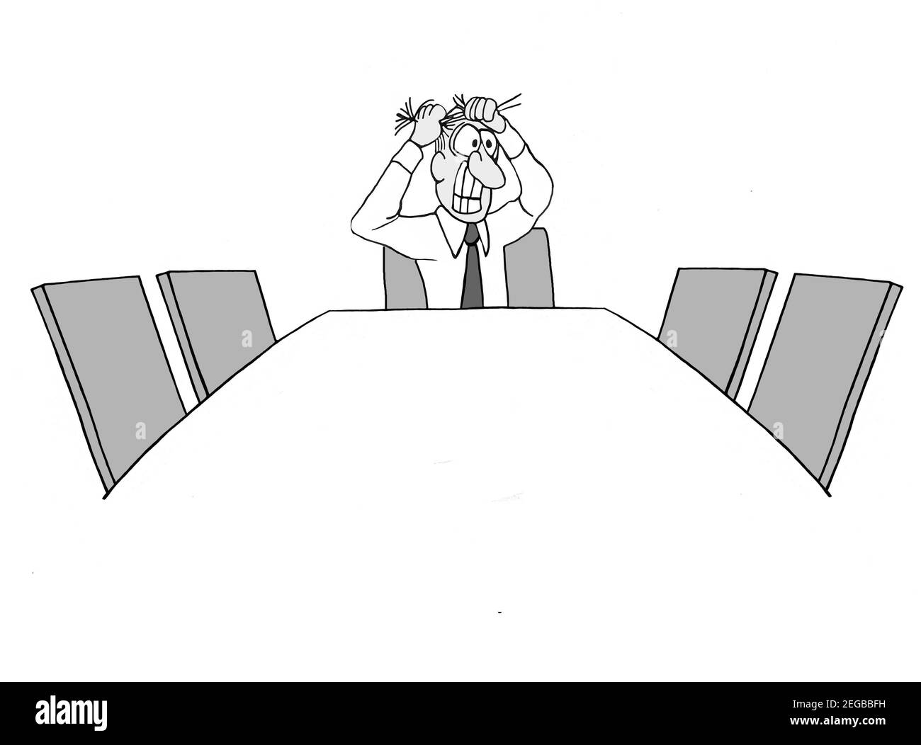 Der Teamleiter ist allein in der Besprechung Stockfoto