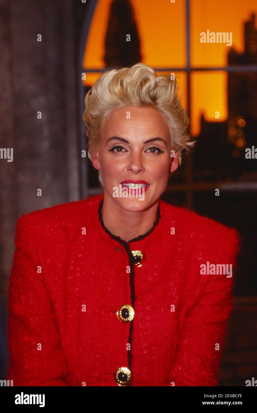Harald-Schmidt-Show, Unterhaltungstalkshow, Deutschland 1995 - 2003, Gaststar: Schauspielerin Brigitte Nielsen Stockfoto