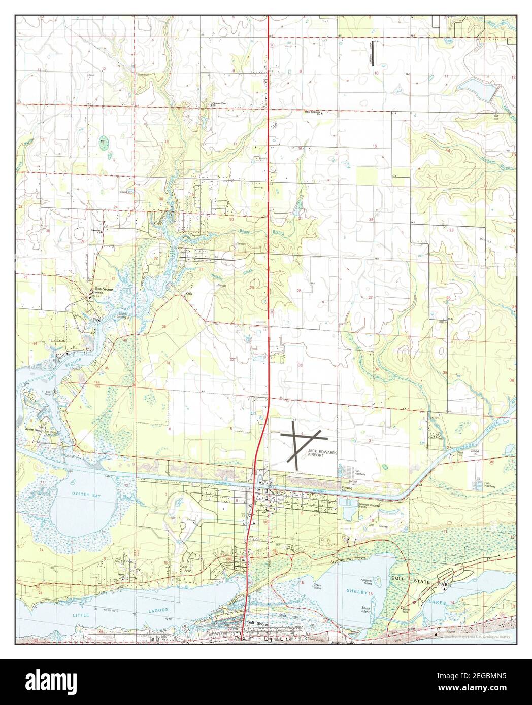 Gulf Shores, Alabama, Karte 1980, 1:24000, Vereinigte Staaten von Amerika von Timeless Maps, Daten U.S. Geological Survey Stockfoto