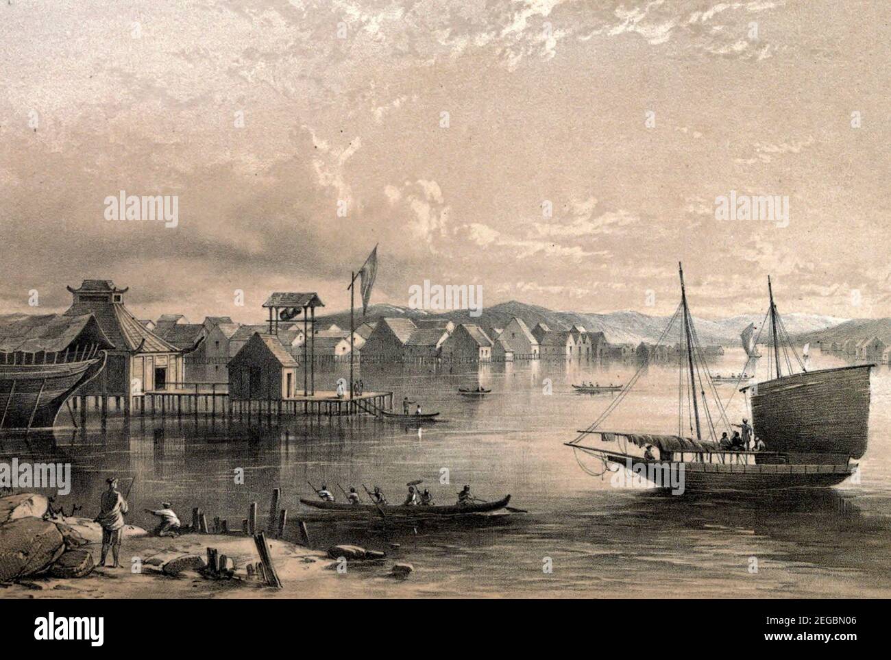 Bruni - Brunei - Borneo, um 1847 Stockfoto