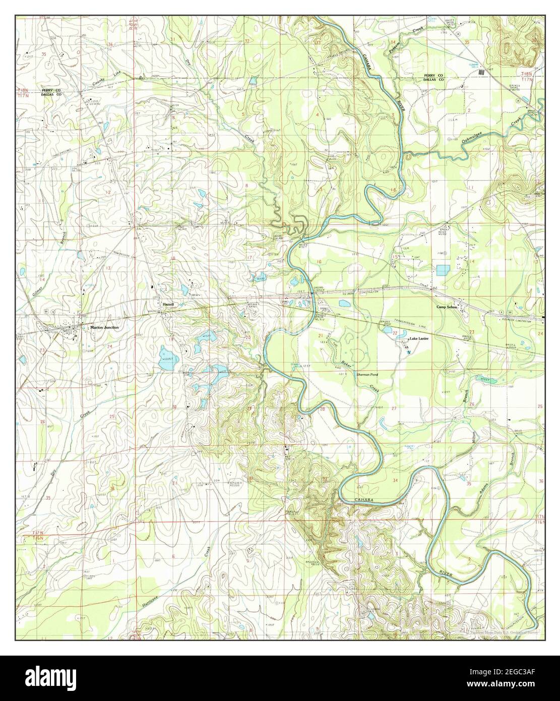 Marion Junction, Alabama, Karte 1987, 1:24000, Vereinigte Staaten von Amerika von Timeless Maps, Daten U.S. Geological Survey Stockfoto