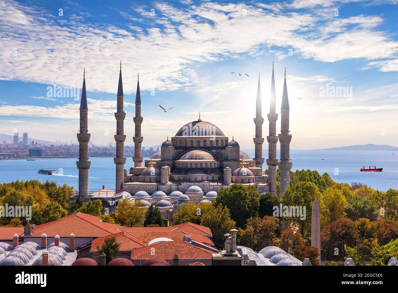Die Blaue Moschee von Istanbul oder Sultan Ahmet Moschee, Türkei Stockfoto