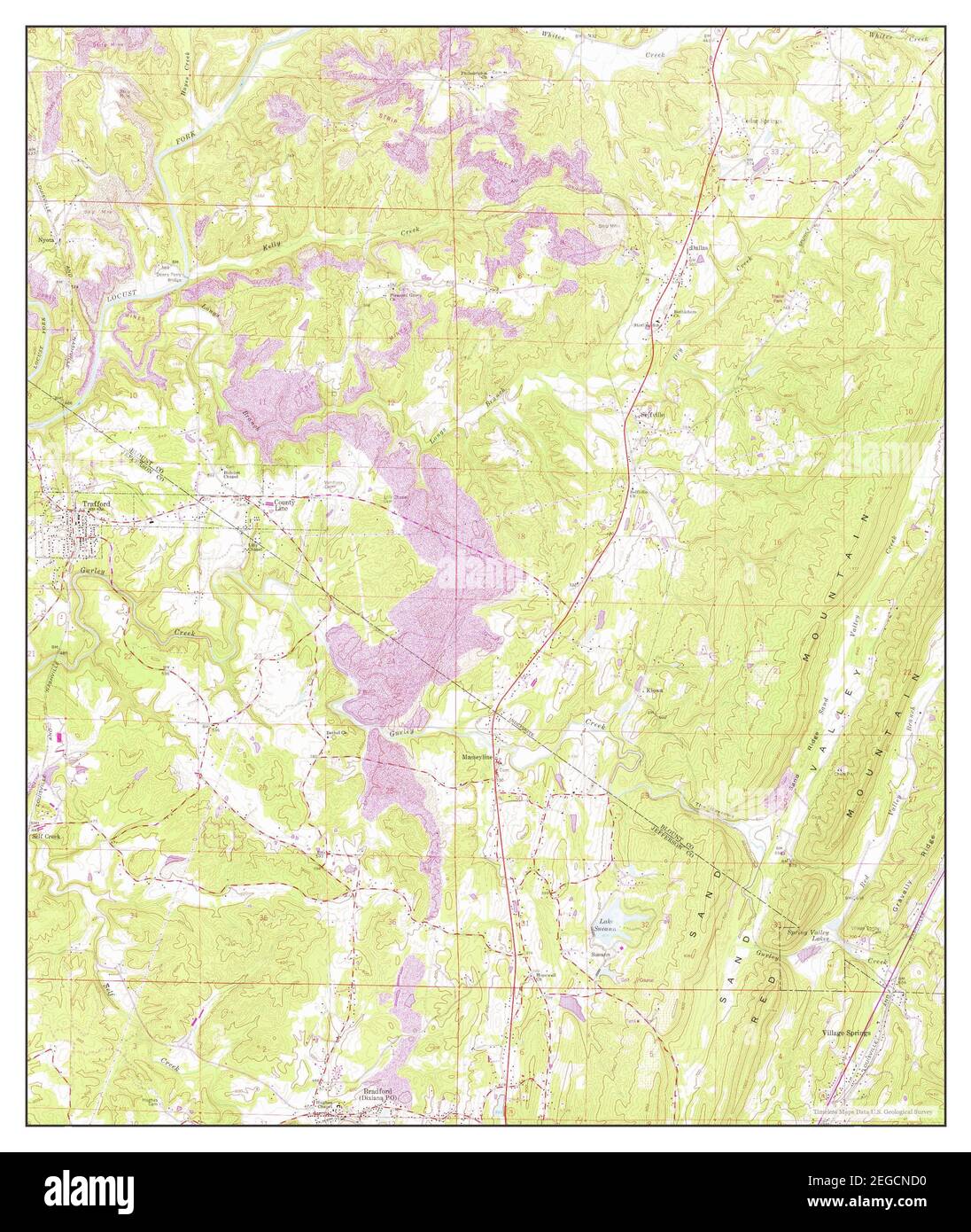 Trafford, Alabama, Karte 1961, 1:24000, Vereinigte Staaten von Amerika von Timeless Maps, Daten U.S. Geological Survey Stockfoto