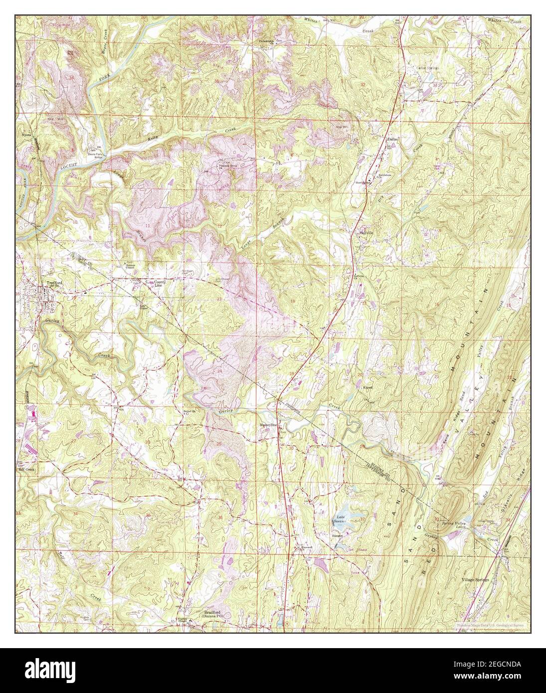 Trafford, Alabama, Karte 1961, 1:24000, Vereinigte Staaten von Amerika von Timeless Maps, Daten U.S. Geological Survey Stockfoto