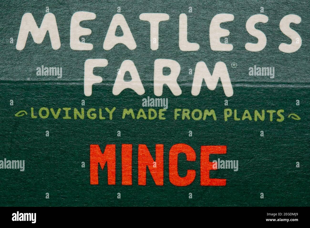 Eine Packung mit werkbasiertem Hackfleisch Stockfoto