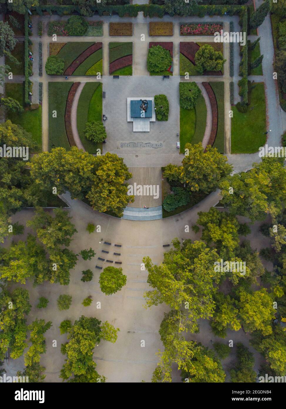 Breslau September 20 2019 Luftdrohne von oben nach unten Farbenfroher Platz im South Park Stockfoto