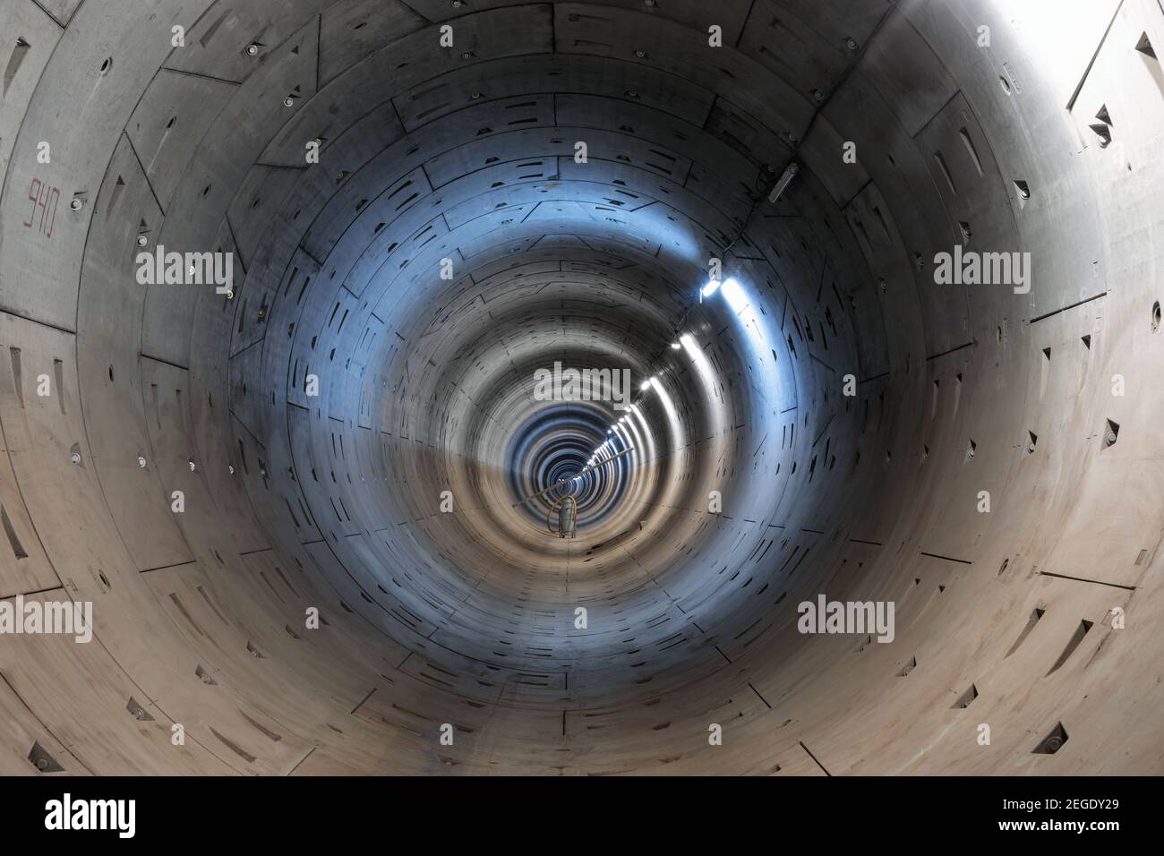 Bau eines neuen Tunnels der Moskauer Metro. Hochwertige Fotos Stockfoto