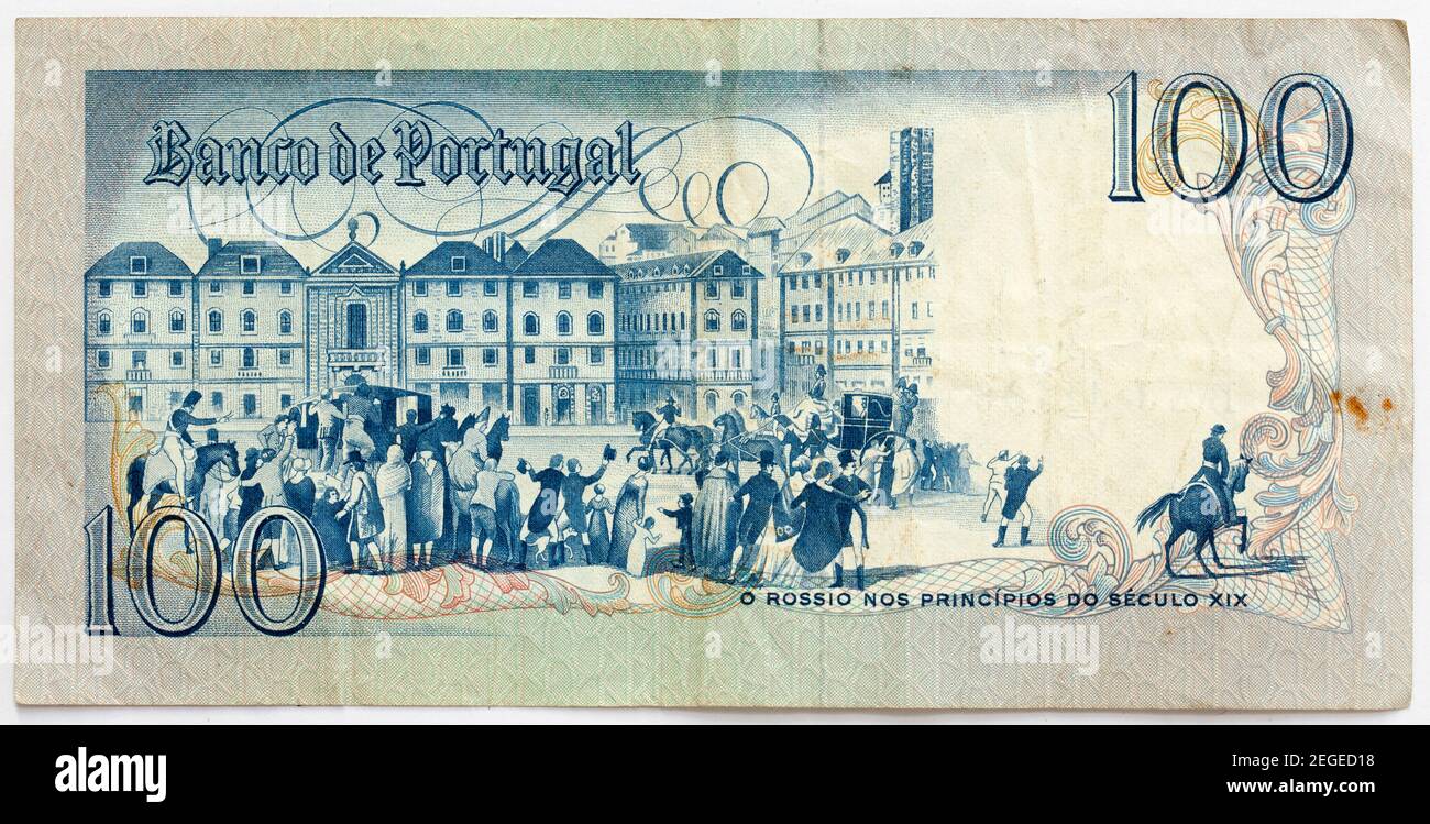 Alte Portugiesische Banknote - 100 Escudos Stockfoto