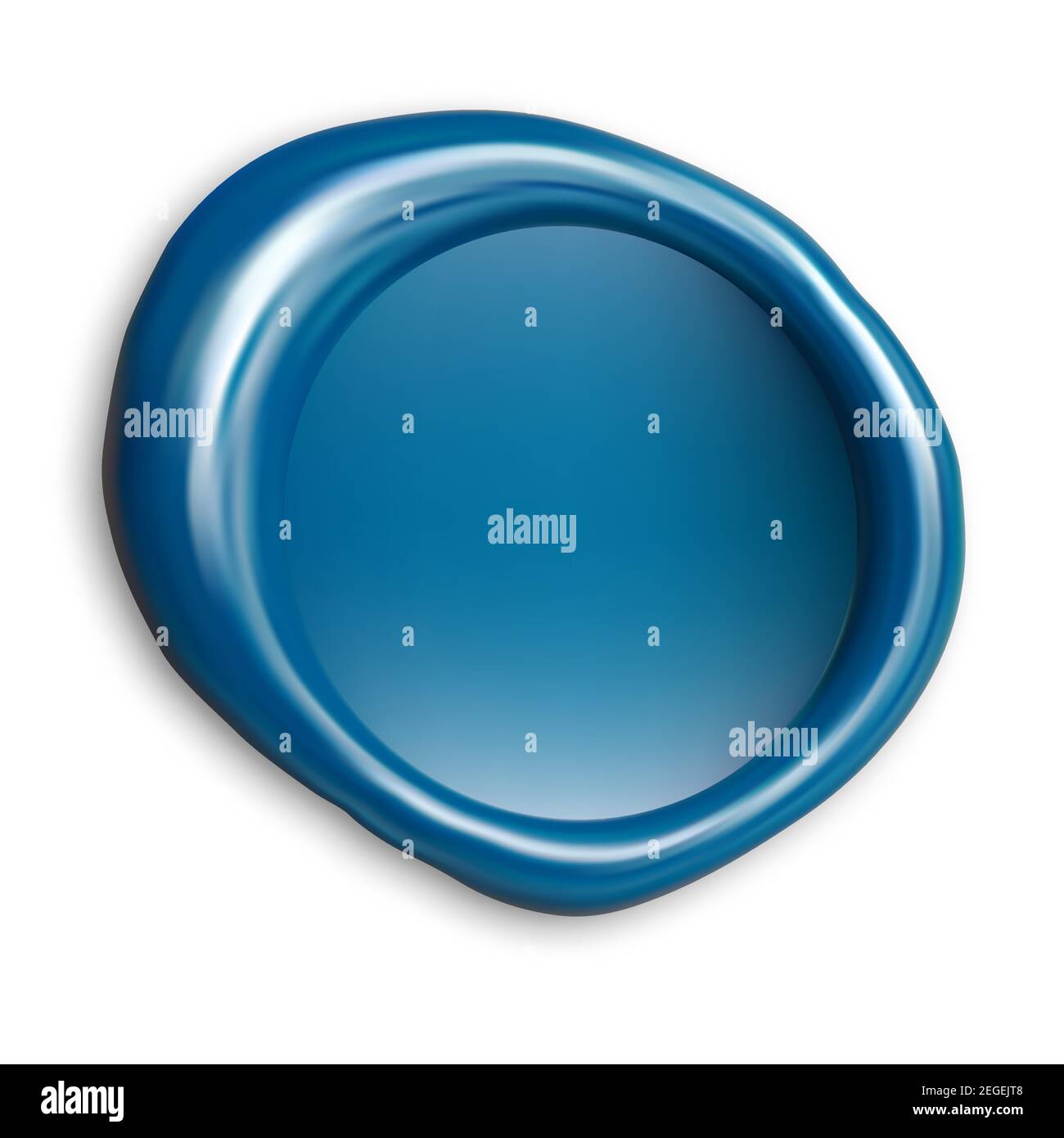 Blauer Wachsstempel. Abbildung des Versiegelungsvektors. Runder Garantiestempel für vertrauliche Dokumente. Alte Post Prägung Cartoon-Symbol. Abstrakter Poststempel Stock Vektor