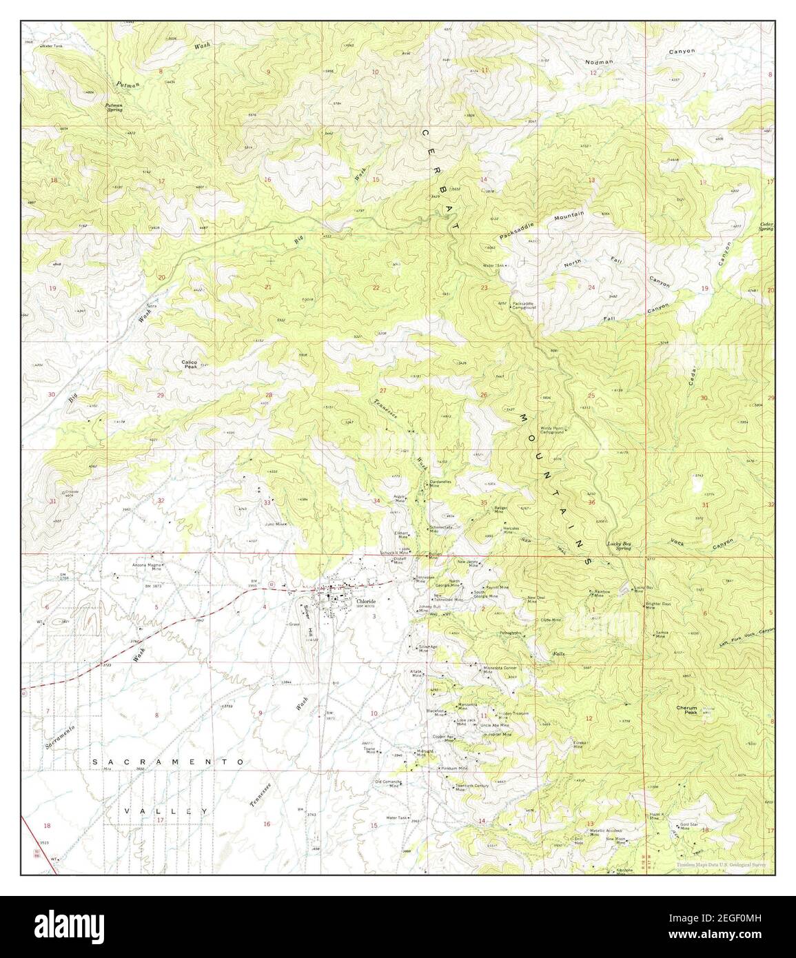 Chloride, Arizona, Karte 1968, 1:24000, Vereinigte Staaten von Amerika von Timeless Maps, Daten U.S. Geological Survey Stockfoto