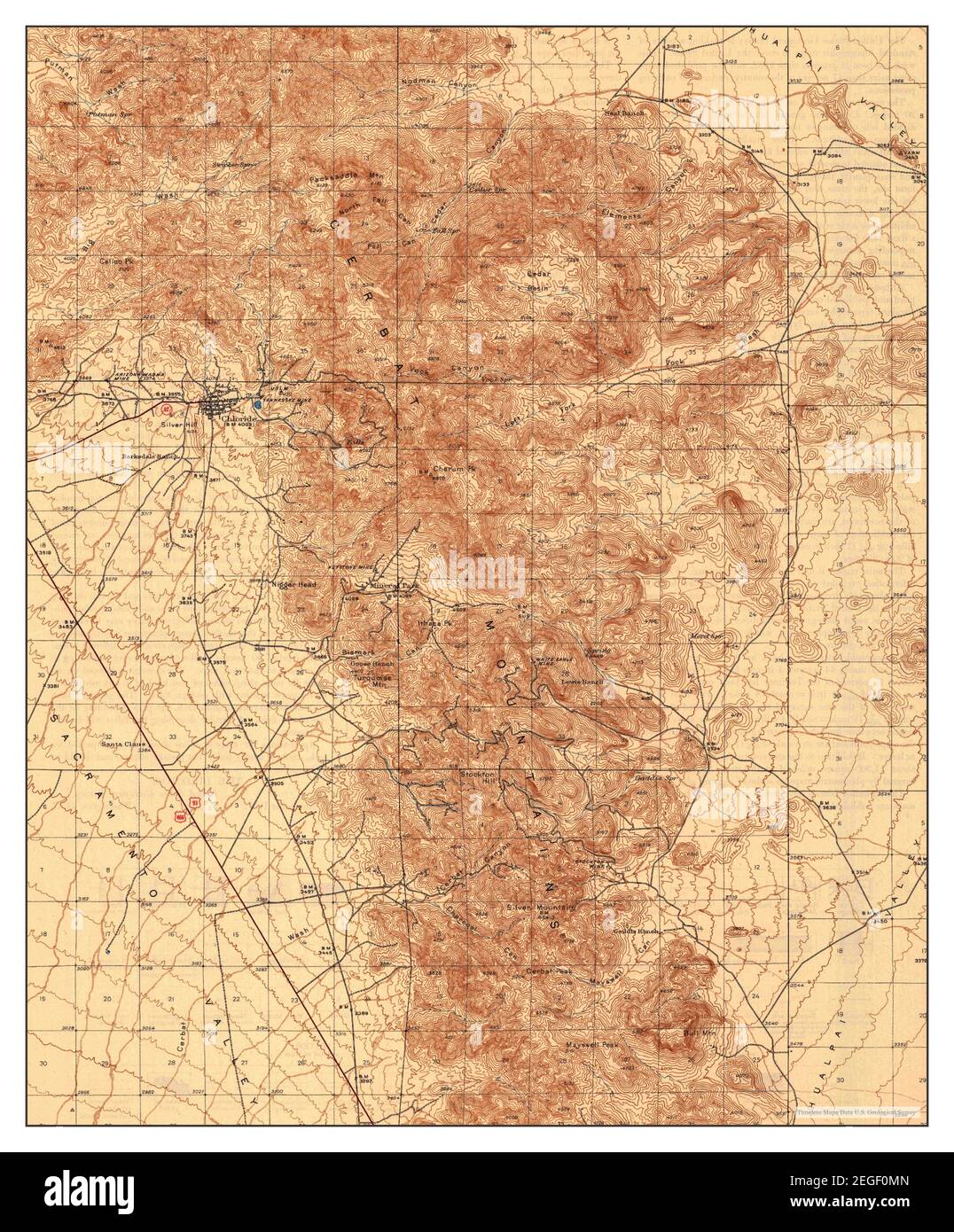 Chloride, Arizona, Karte 1944, 1:62500, Vereinigte Staaten von Amerika von Timeless Maps, Daten U.S. Geological Survey Stockfoto