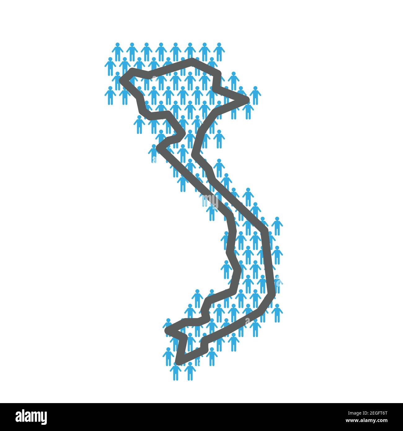 Karte der vietnamesischen Bevölkerung. Länderübersicht aus Personenzahlen Stock Vektor