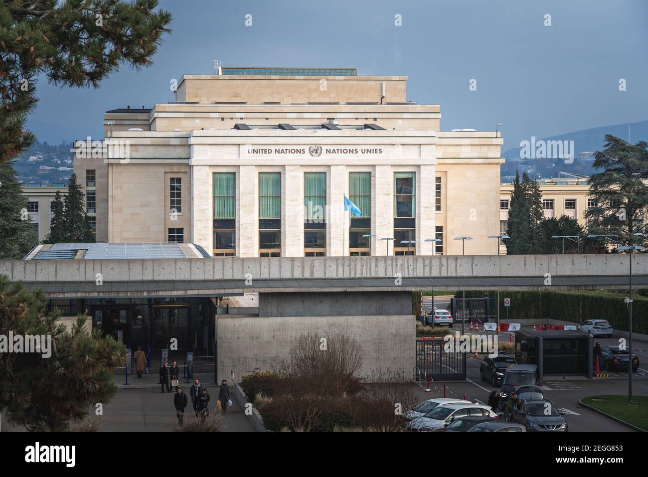 Palast der Nationen - Büro der Vereinten Nationen - Genf, Schweiz Stockfoto