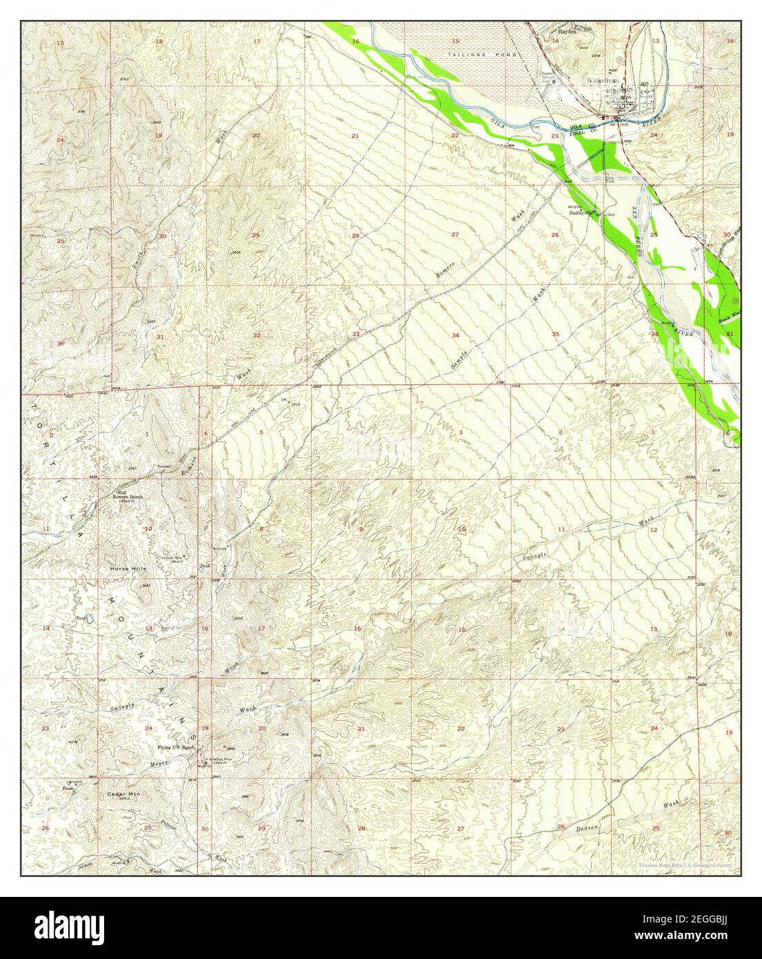 Winkelman, Arizona, Karte 1949, 1:24000, Vereinigte Staaten von Amerika von Timeless Maps, Daten U.S. Geological Survey Stockfoto