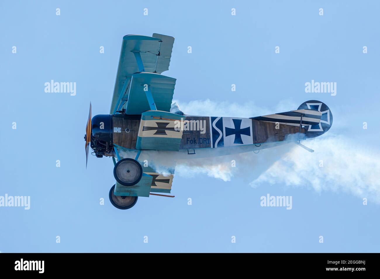 Ein Fokker-Dreidecker der Luftwaffe im Weltkrieg 1 Stockfoto