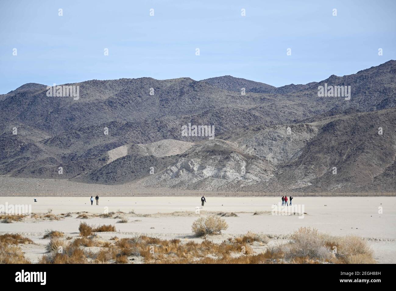 Allgemeine Gesamtansicht der "Racetrack" playa im Death Valley Nationalpark, Calif, Sonntag, 14. Februar 2021. (Dylan Stewart/Image of Sport) Stockfoto