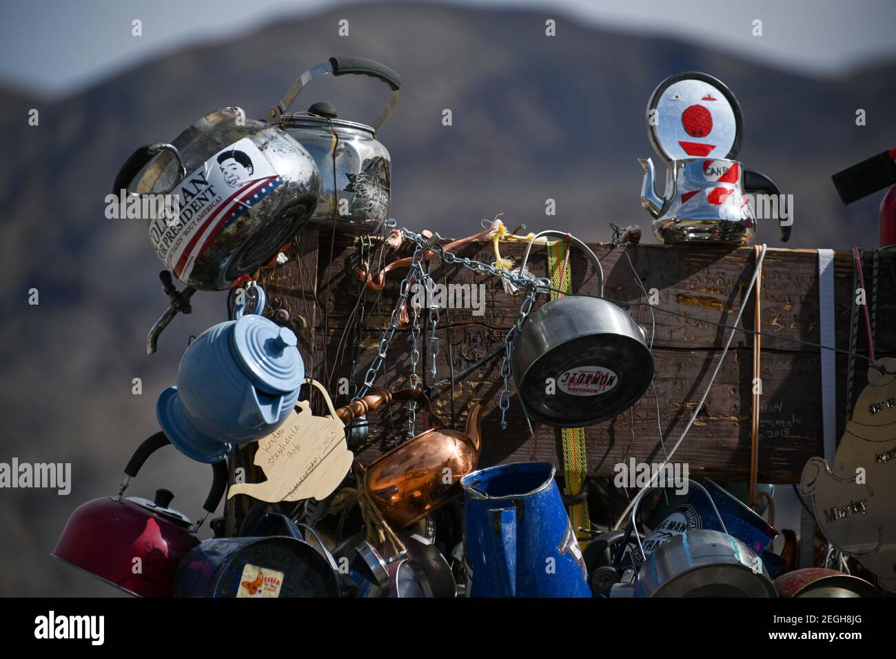 Allgemeine Gesamtansicht von Teakettle Junction im Death Valley National Park, Calif, Sonntag, 14. Februar 2021. (Dylan Stewart/Image of Sport) Stockfoto