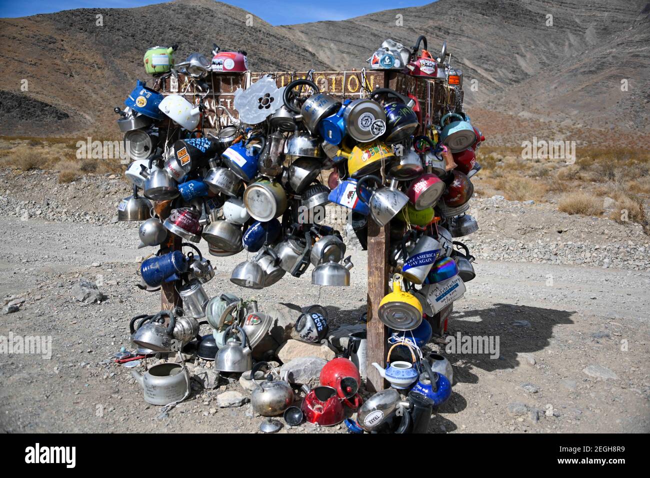 Allgemeine Gesamtansicht von Teakettle Junction im Death Valley National Park, Calif, Sonntag, 14. Februar 2021. (Dylan Stewart/Image of Sport) Stockfoto