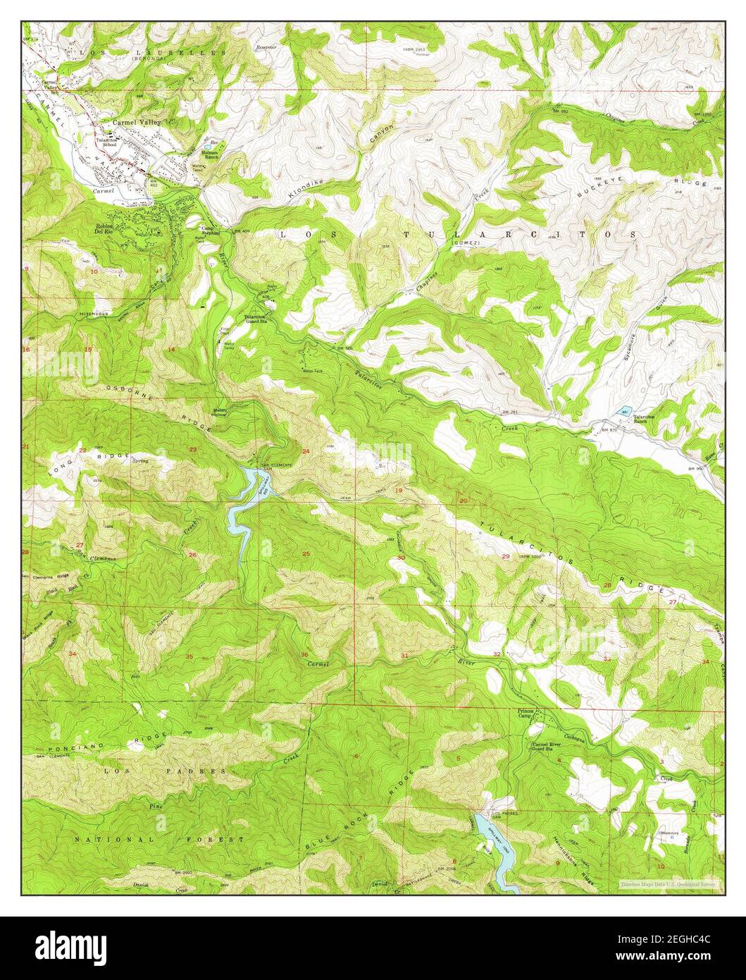 Carmel Valley, California, Karte 1956, 1:24000, Vereinigte Staaten von Amerika von Timeless Maps, Daten U.S. Geological Survey Stockfoto