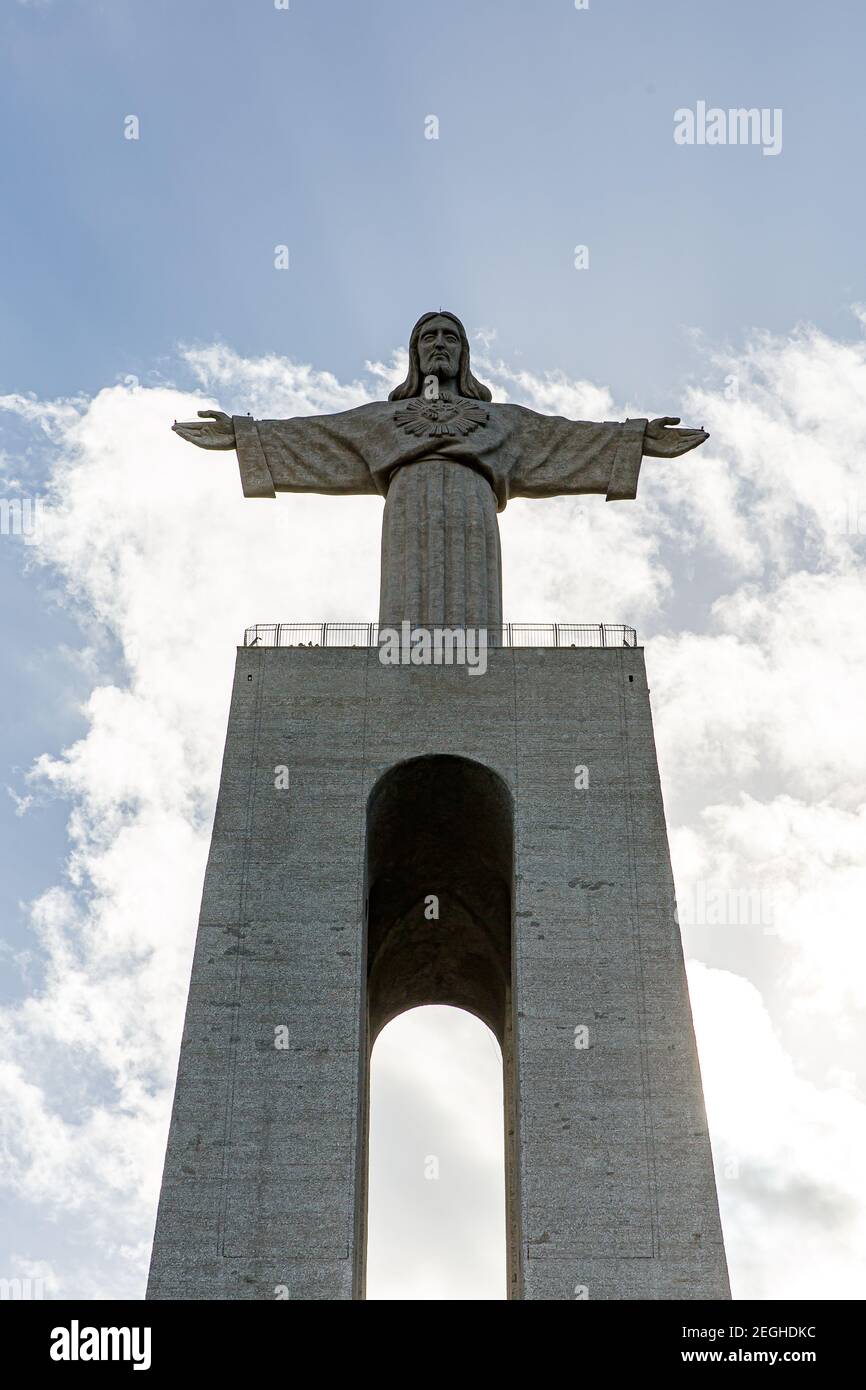 Statue von Christus in Lissabon, Heiligtum von Christus dem König - Cristo Rei Stockfoto