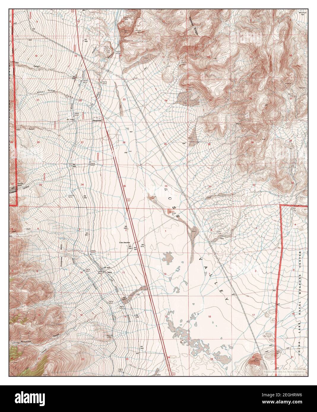 COSO Junction, California, Karte 1994, 1:24000, Vereinigte Staaten von Amerika von Timeless Maps, Daten U.S. Geological Survey Stockfoto