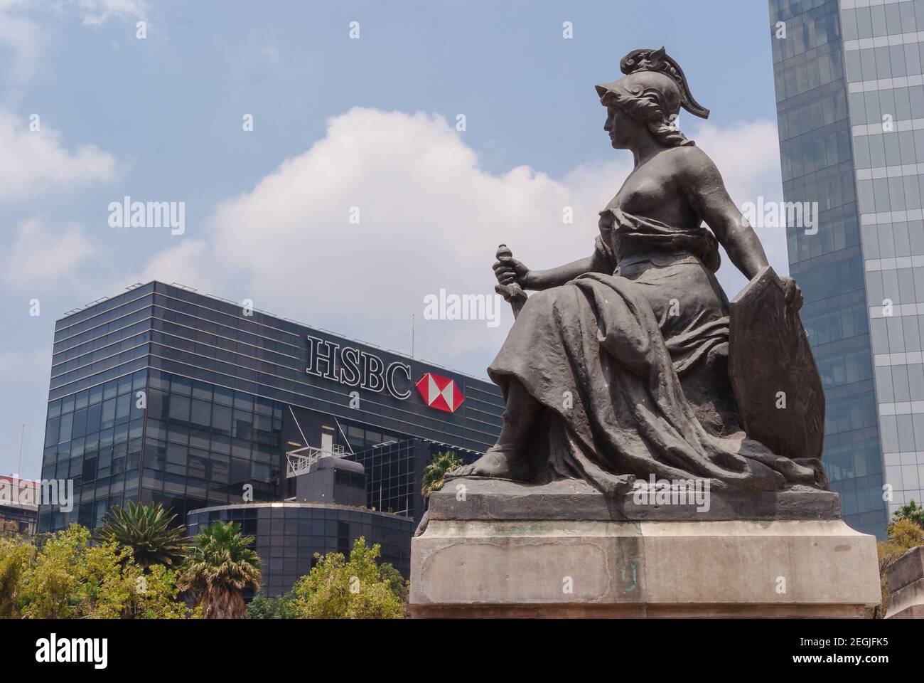 Mexiko, Mexiko-Stadt, 26. August 2012, Skulptur am Fuße des Engels der Unabhängigkeit Stockfoto